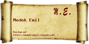 Medek Emil névjegykártya